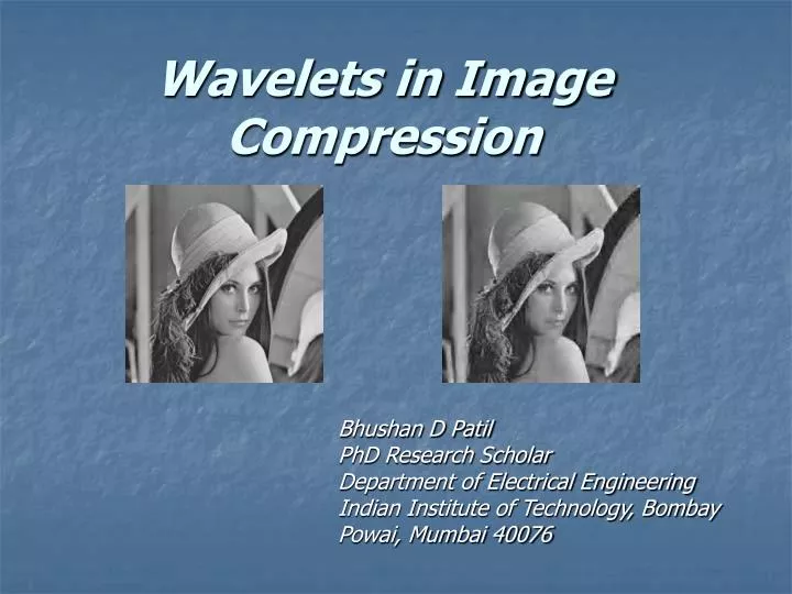 wavelets in image compression