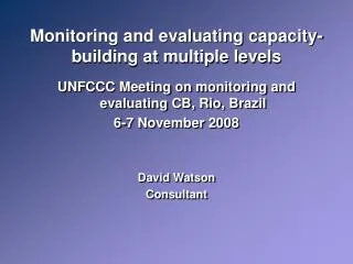 Monitoring and evaluating capacity-building at multiple levels