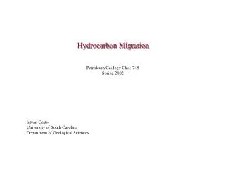 Hydrocarbon Migration