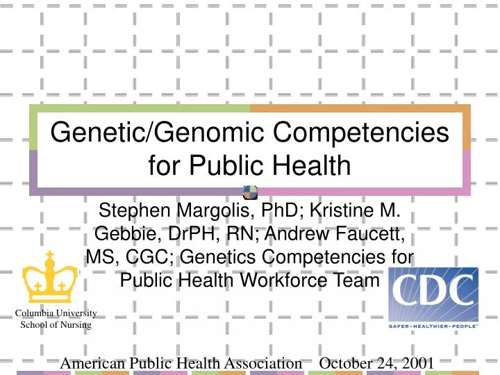 genetic genomic competencies for public health