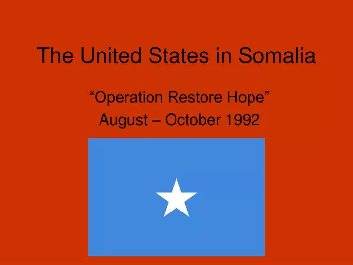 the united states in somalia
