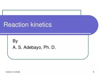 Reaction kinetics