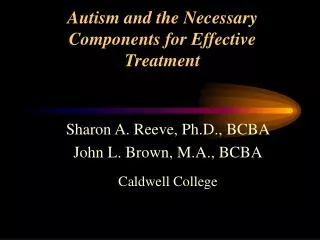 Autism and the Necessary Components for Effective Treatment