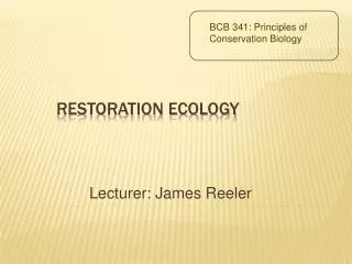 BCB 341: Principles of Conservation Biology