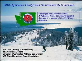 2010 Olympics &amp; Paralympics Games Security Committee