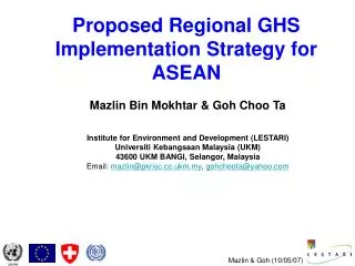 Proposed Regional GHS Implementation Strategy for ASEAN