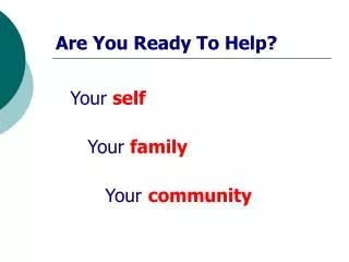 Are You Ready To Help?