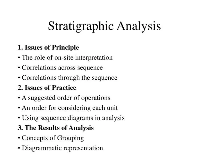 stratigraphic analysis