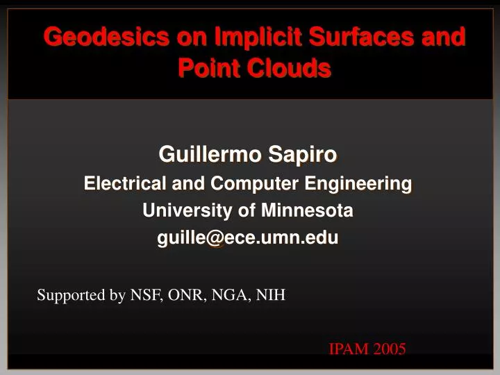 geodesics on implicit surfaces and point clouds