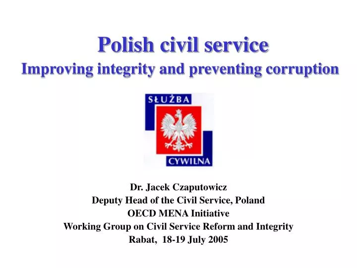 polish civil service improving integrity and preventing corruption