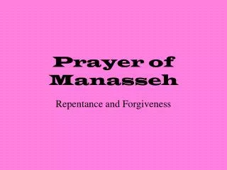 Prayer of Manasseh