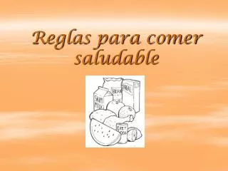 Reglas para comer saludable