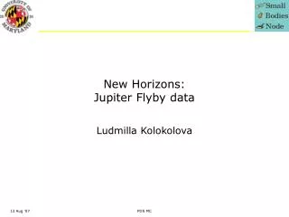 New Horizons: Jupiter Flyby data