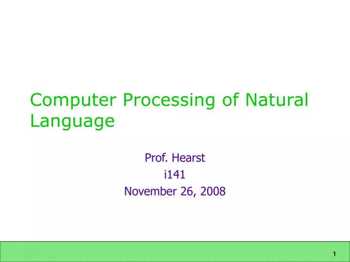 computer processing of natural language