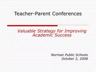 Teacher-Parent Conferences