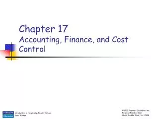 Chapter 17 Accounting, Finance, and Cost Control