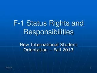 F-1 Status Rights and Responsibilities